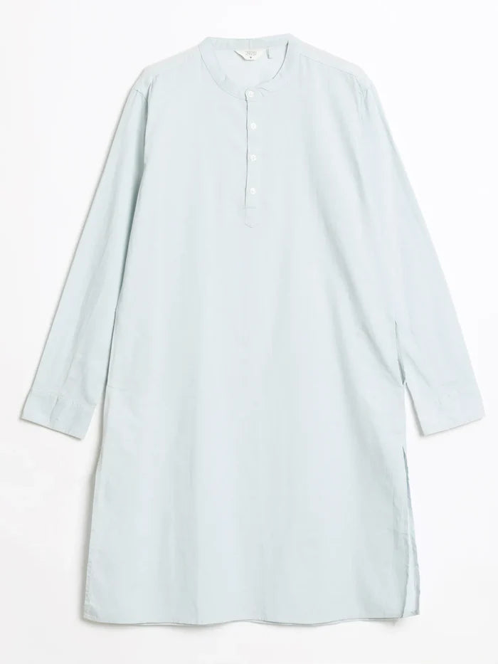 Men Sky Blu Airy Linen Long Kurta