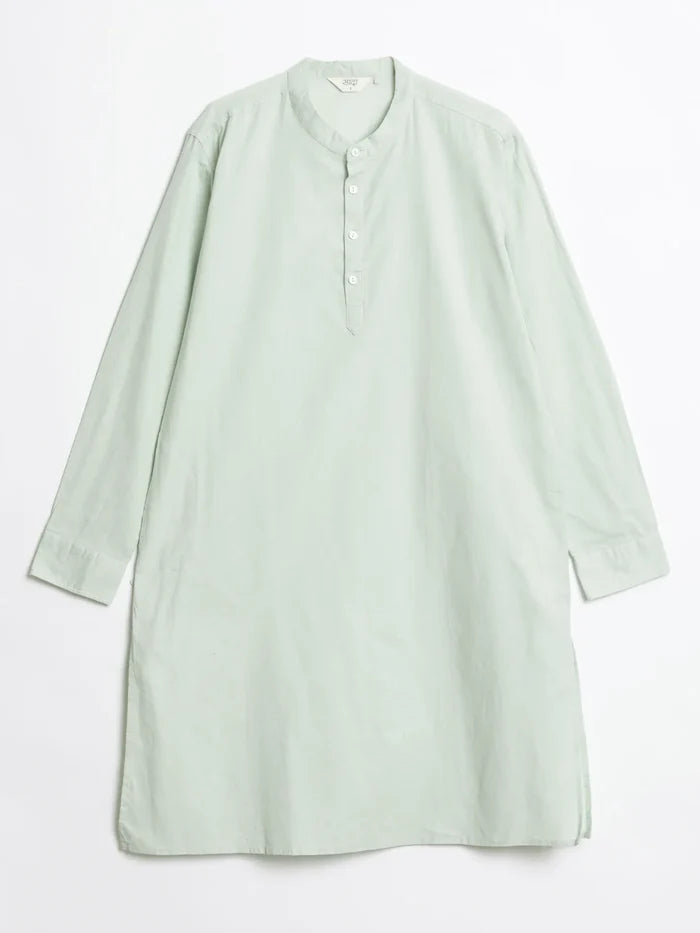 Men Mint Green Airy Linen Long Kurta