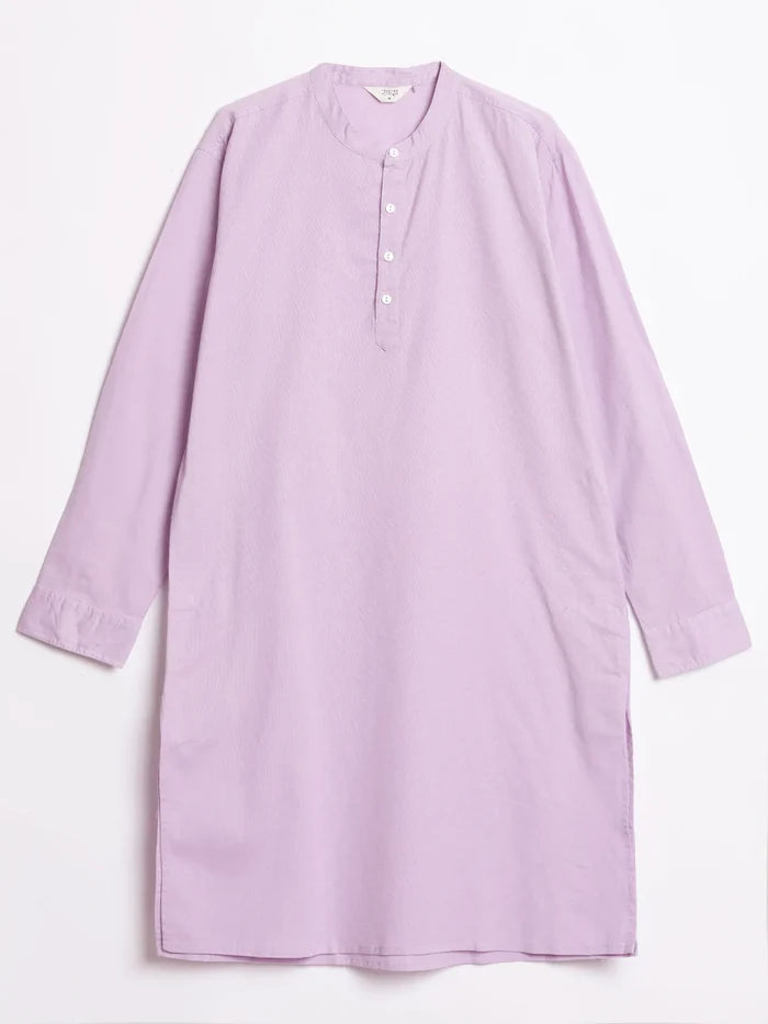 Men Lilac Airy Linen Long Kurta