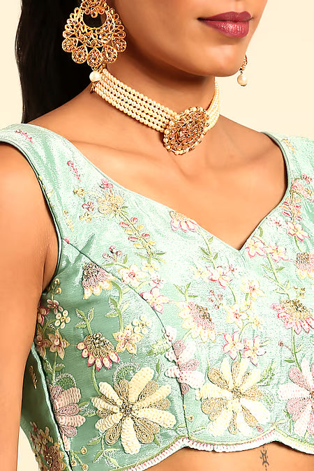 Samyukta Singhania Zari Applique Embroidered Lehenga set