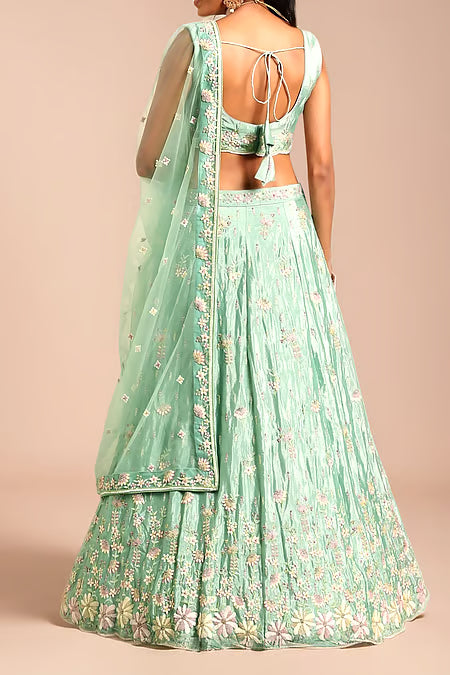Samyukta Singhania Zari Applique Embroidered Lehenga set
