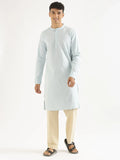 Men Sky Blu Airy Linen Long Kurta