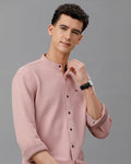 Mauve Mandarin collar shirt