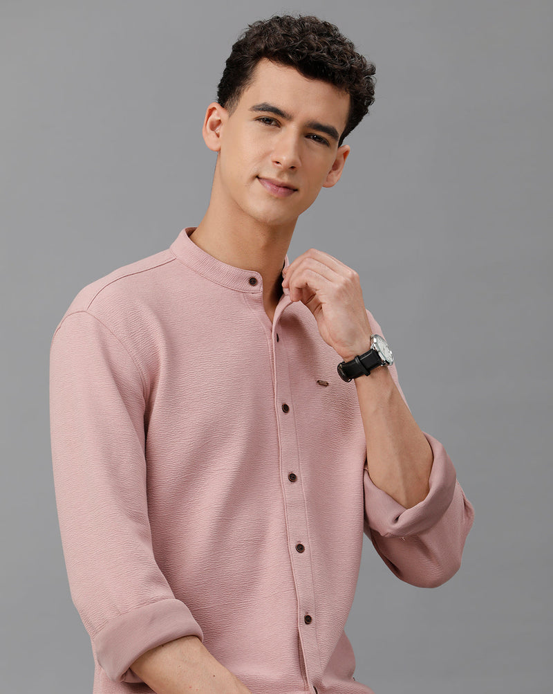 Mauve Mandarin collar shirt
