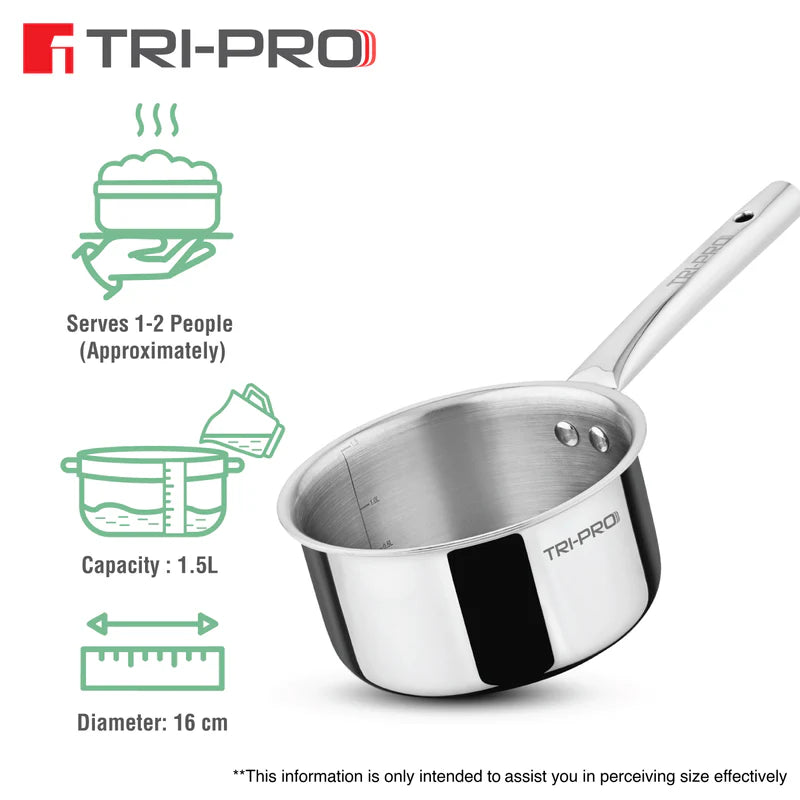 TriPro Tri-Ply Stainless Steel Saucepan