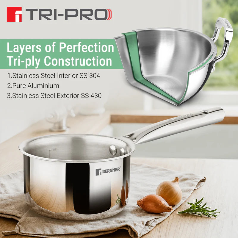 TriPro Tri-Ply Stainless Steel Saucepan