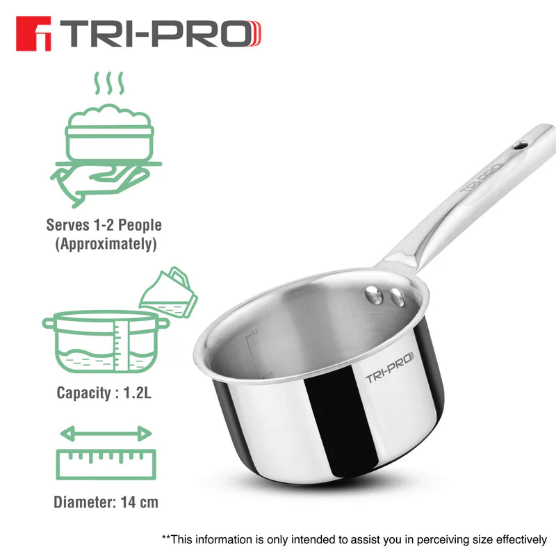Argent Tri-Ply Stainless Steel Saucepan