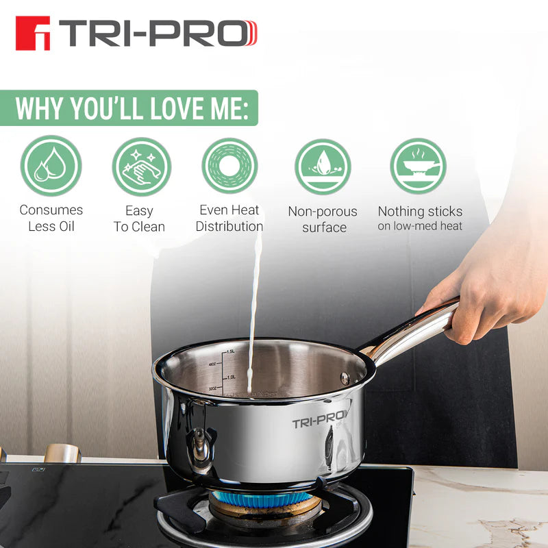 Argent Tri-Ply Stainless Steel Saucepan