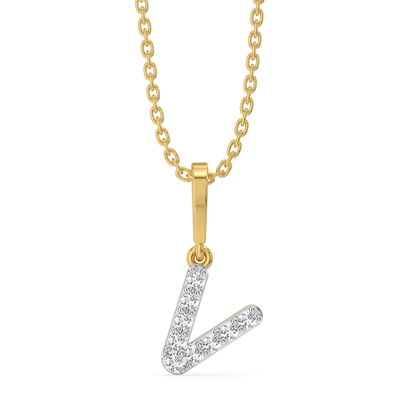 V-ery Cute - Lab Diamond Alphabet Pendant