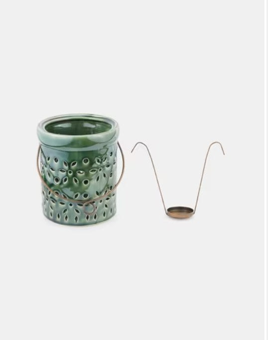 Green Aysha Ceramic Table Lantern
