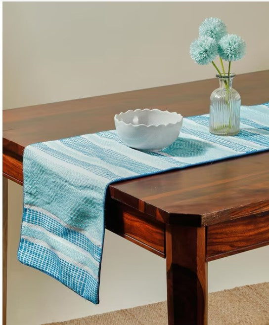 Blue Tarini Polyester Table Runner