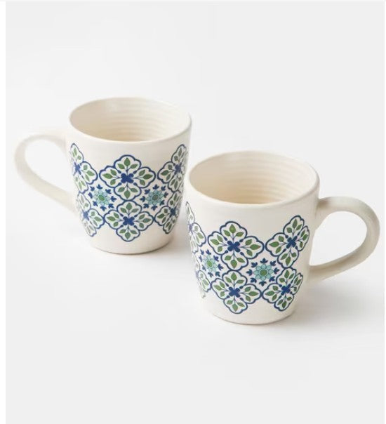 Blue Ceramic Mug Set of 2