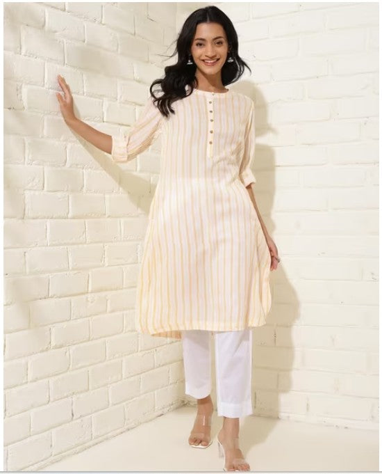 Natural Modal Printed Knee Length Kurta