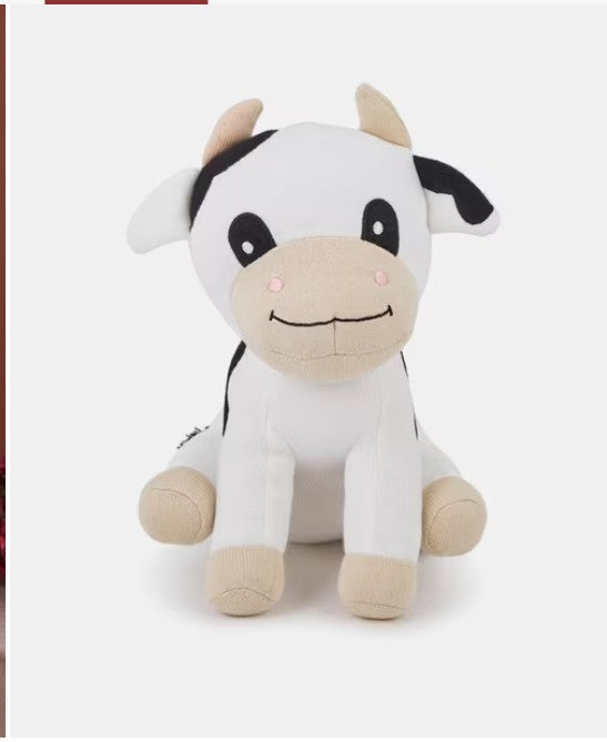 White Knitted Cotton Cow Toy With Poly Fill