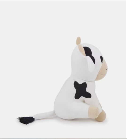 White Knitted Cotton Cow Toy With Poly Fill